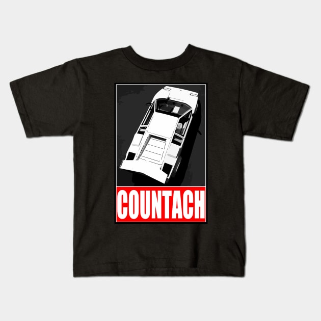 Lamborghini Countach - White Kids T-Shirt by 5thmonkey